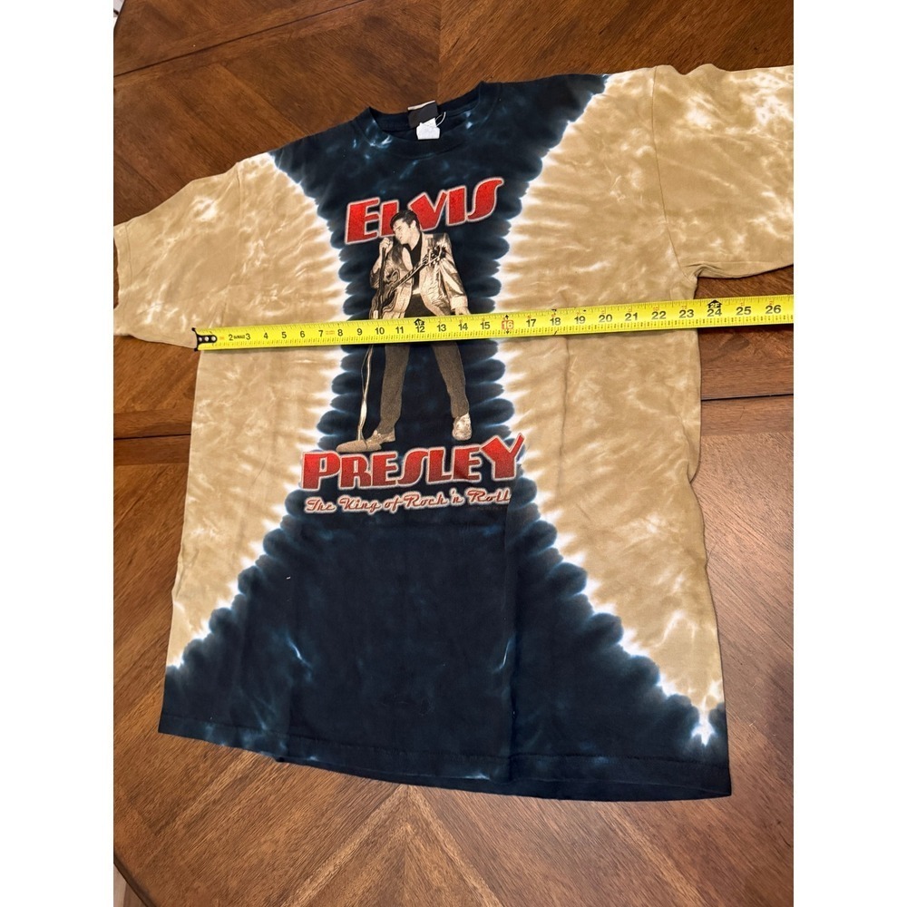 Liquid Blue Elvis Presley Tie Dye Graphic‎ T-Shirt XL Black Tan Rock n Roll Tee - Picture 5 of 5